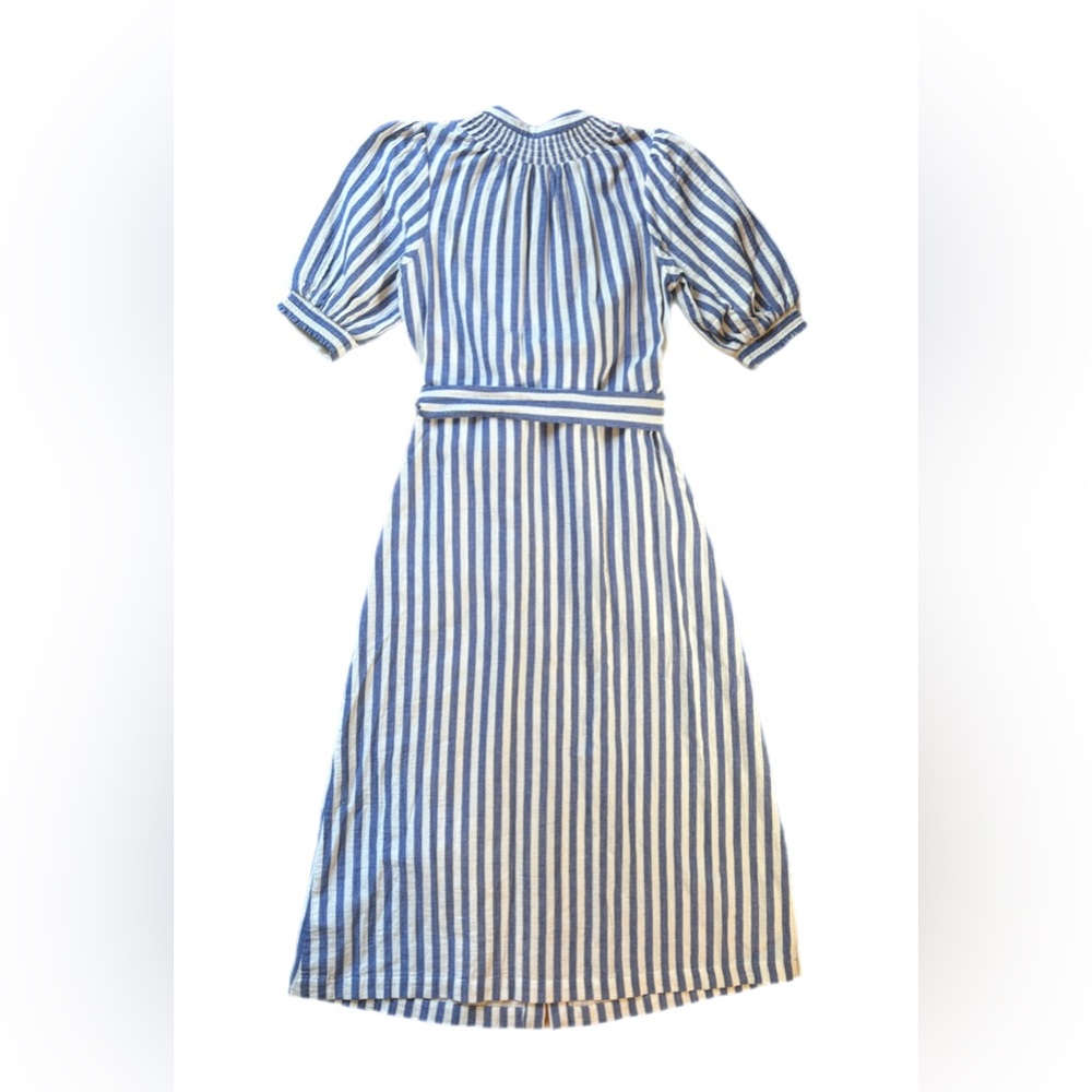 NWT Boden Ada Double Cloth Midi Dress Size 2 Blue White Stripe Coastal Preppy - Picture 9 of 16